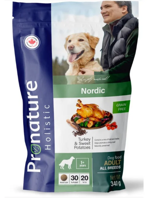 Сухой корм Pronature Holistic Nordic для собак, беззерновой, индейка, утка, 0,34 кг, фото 2