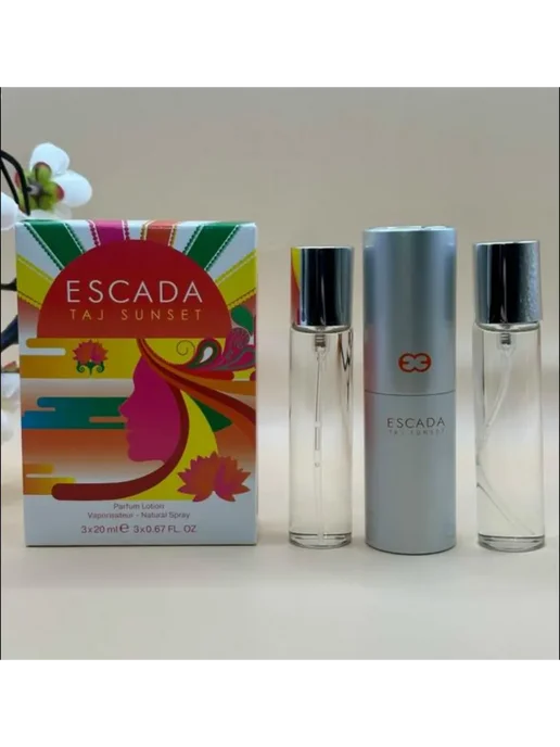 Духи миниатюрки Мини набор духов Escada Taj Sunset, 3*20 ml Ю-Эскаде таж, 3x20, фото 2