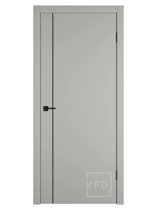 Владимирская Фабрика Дверей Бейсик 1V 800*2000 Эмалекс бежевый ABS black Black mould, 800x2000, фото 2