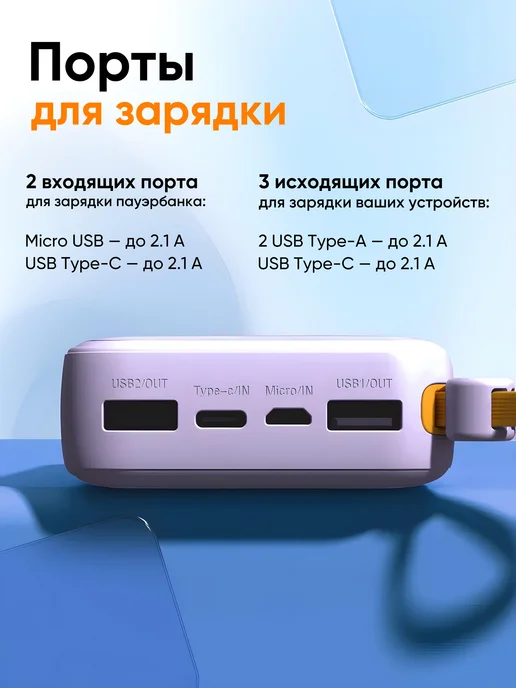 Повербанк 50000 mah для мощный с быстрой зарядкой пауэр банк, 30000 мАч, фото 2