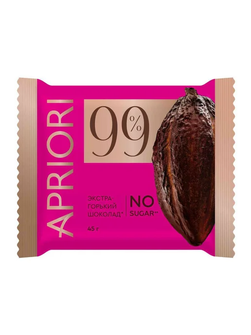 Шоколад горький Априори 99%, 45г, 45 г