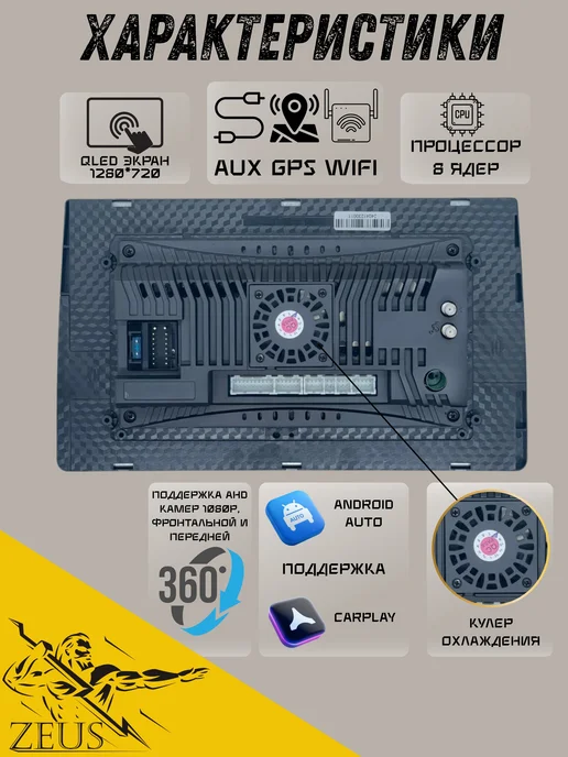 Zeus Автомагнитола Android 10" 2 32Gb 4G, Wi-Fi, GPS, BT, 32 ГБ, 4 г, фото 2