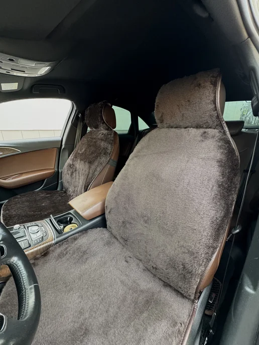 AUTO DRIVE Меховые накидки чехлы на передние сиденья автомобиля, 2 шт, 2 шт, фото 2