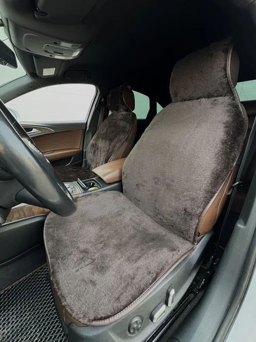 AUTO DRIVE Меховые накидки чехлы на передние сиденья автомобиля, 2 шт, 2 шт, фото 3