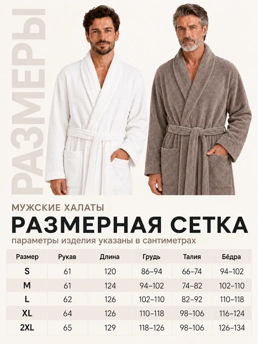Dr.Hygge Халат вафельно-махровый домашний банный из хлопка, серый, фото 5
