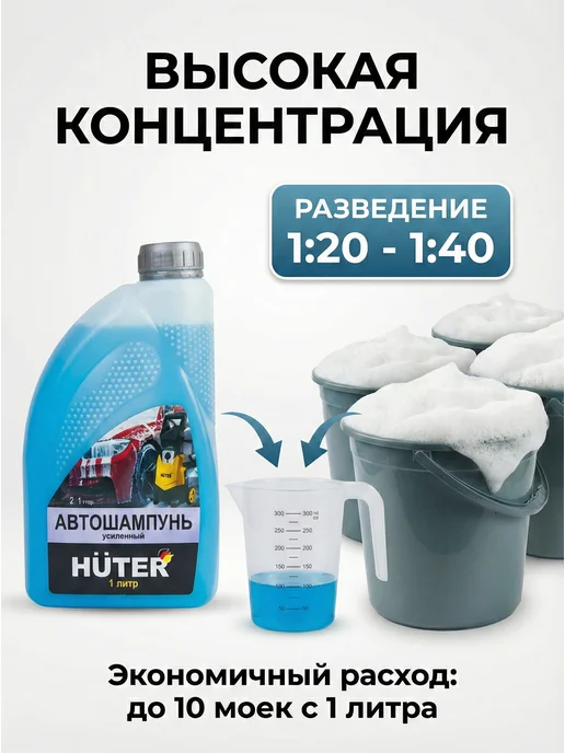 Автошампунь для бесконтактной мойки концентрат 1 литр — фото 3