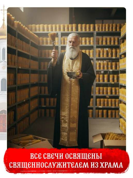 Свечилия Свечи церковные восковые освящённые №140 пачка 2кг 700 штук, 0,5 кг, 37 шт, фото 3