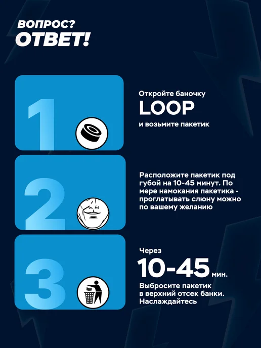 LOOP ENERGY Кофеиновые Энергетические паучи со вкусом Малины и Мяты, вариант, фото 6