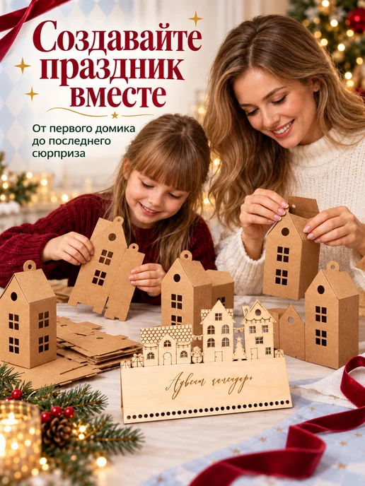 Bublik handmade Адвент календарь с заданиями новогодний 15 дней, бежевый, фото 3