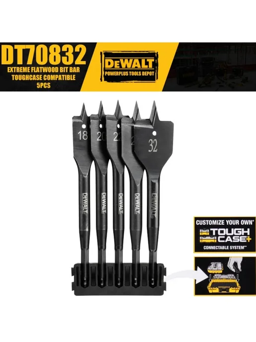 deWalt Набор перьевых сверл по дереву DT70832, черный, фото 2