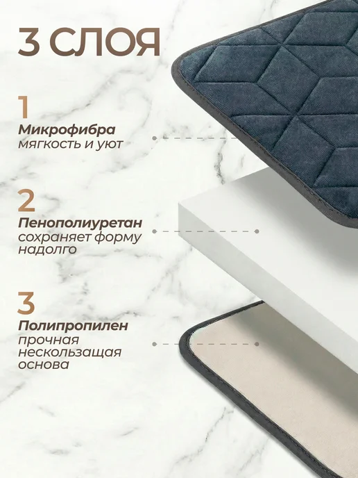 Андруа Фамиль Коврики для ванной и туалета, серый, фото 4