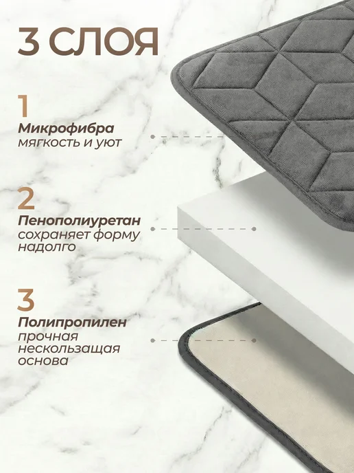 Андруа Фамиль Коврики для ванной и туалета, серый, фото 4