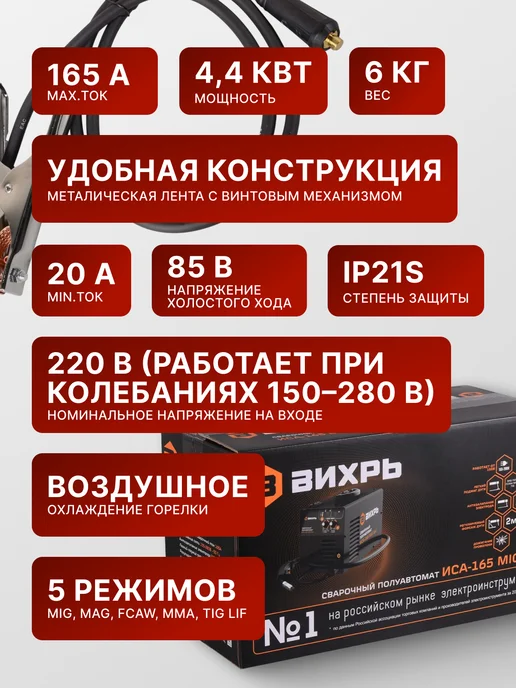 Сварочный аппарат полуавтомат инверторный ИСА-165 MIG — фото 2