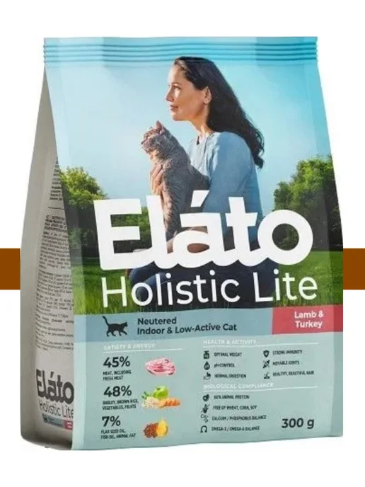 Сухой корм Elato Holistic Lite для собак, стерилизованные, индейка, ягненок, 0,3 кг, фото 3