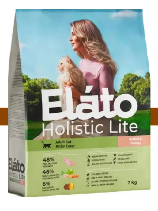 Сухой корм Elato Holistic Lite для собак, индейка, кролик, 7 кг, фото 3