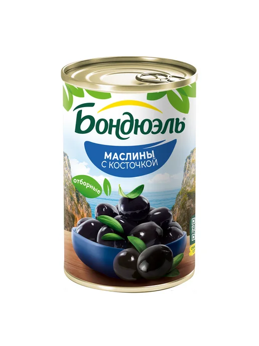 Бондюэль Маслины с косточкой, 300г, 300 г