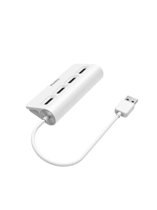 HAMA USB Хаб, 4 порта, 4x USB-A - USB 2.0, 480 Мбит с, белый, фото 3