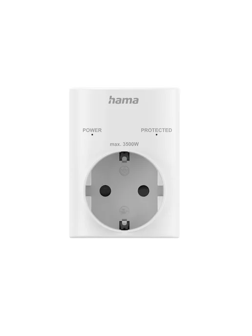 HAMA Сетевой фильтр, на 1 розетку, 16А 3680Вт, белый, 3680 Вт, белый, фото 3