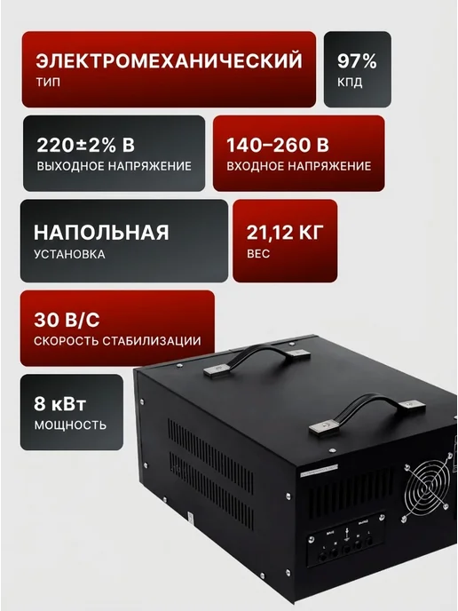 Стабилизатор напряжения 220в для дома АСН 8000/1-ЭМ — фото 2