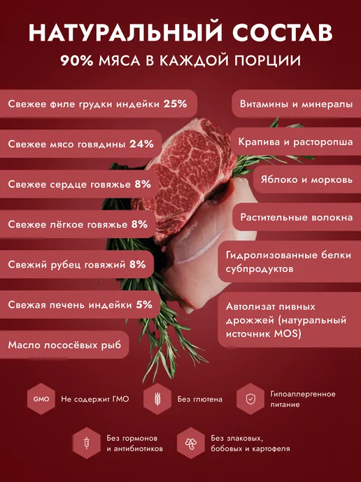 Сухой корм Great Meal для собак, говядина, индейка, 0,4 кг, фото 2
