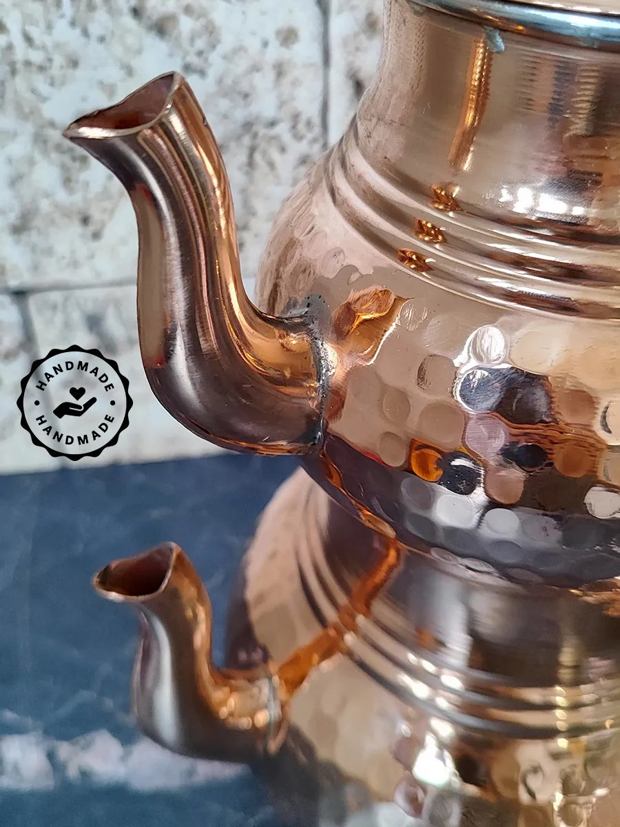 Çift Katlı Bakır Demlik, El Yapımı 900 ml + 1800 ml, Türkiye 3