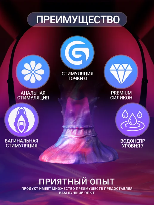 DELCUS Фантазийная анальная пробка на присоске для мужчин и женщин, голубой, фото 3