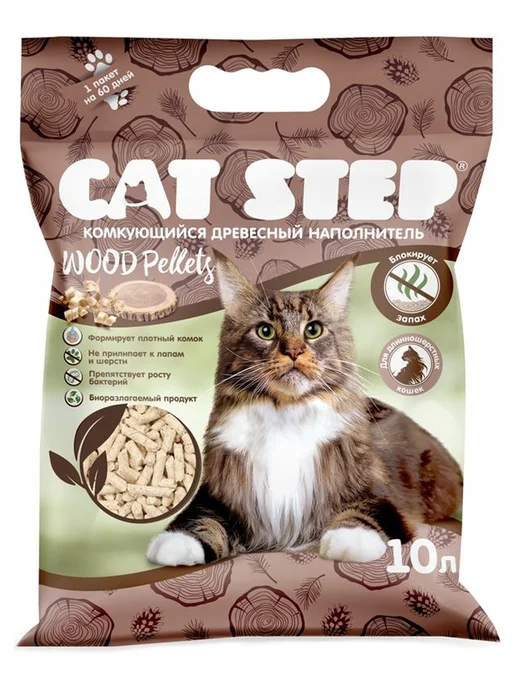 Cat step Наполнитель Wood Pellets 10л, 10 л, фото 2