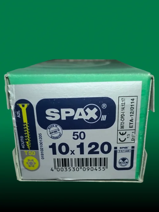 spax Саморез желтый конструкционный потай 10х100 мм, 50 шт, 10x120 мм, 50 шт, фото 4