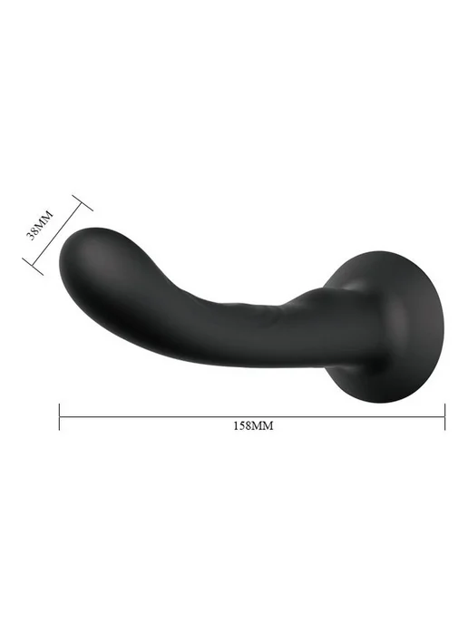 baile Ultra Harness Curvy Dildo — страпон с изогнутой головкой, черный, фото 6