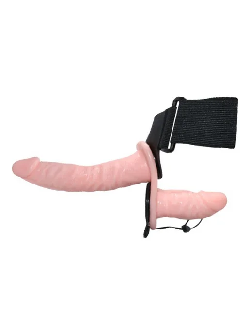 baile Double Heads strap-on — женский страпон на эластичных, черный, фото 5