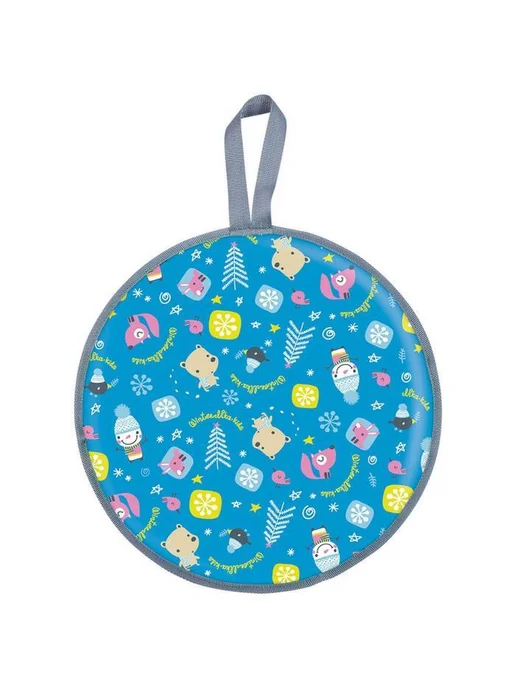 Nika Kids Детская мягкая круглая ледянка "Зимний голубой" с ручкой, голубой, фото 2