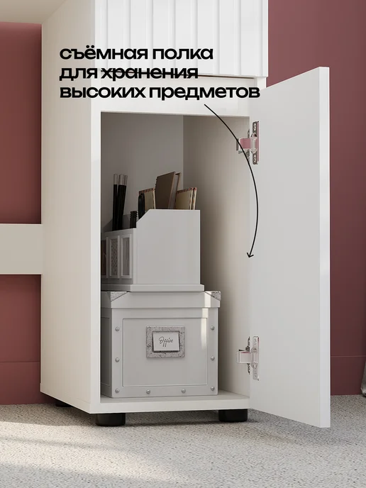 Кео Стол письменный с ящиками компьютерный, белый, фото 8