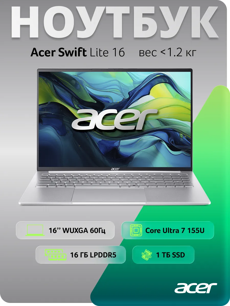 Acer Ноутбук Swift Lite 16 SFL16-51M-785G (NX.D3VCD.002)