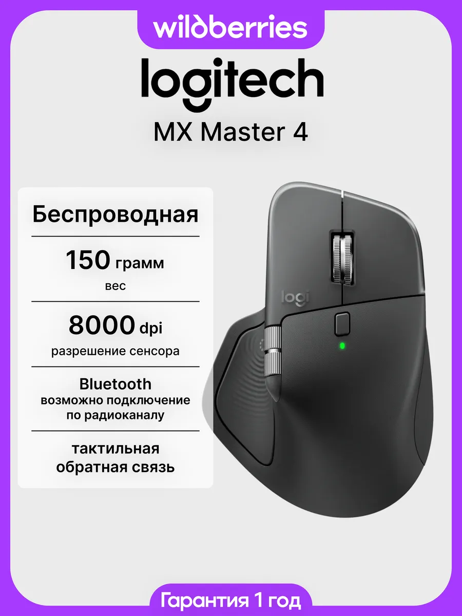 LOGITECH Беспроводная мышь MX Master 4 GRAPHITE
