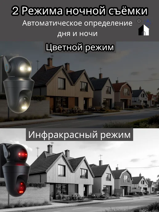 LARIANS Камера видеонаблюдения уличная wi-fi 12 МП двухобъективная, черный, фото 5