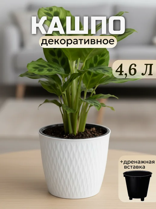 Орман Кашпо с дренажной вставкой 4,6 л, 4,6 л