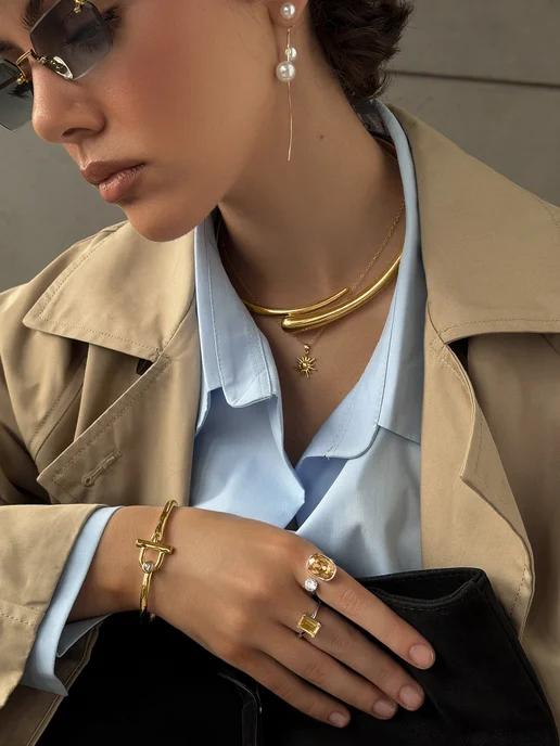 Аксессорика Кольцо бижутерия крупное двойное Accessorica, крупное разъемное с двумя, фото 3