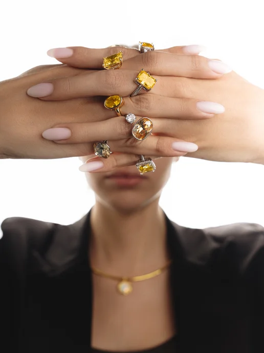 Аксессорика Кольцо бижутерия крупное двойное Accessorica, крупное разъемное с двумя, фото 5