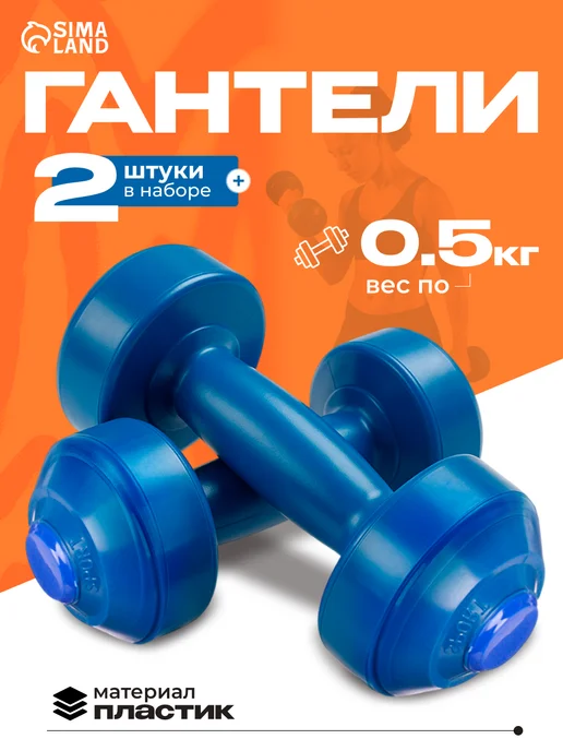 Престиж Гантели для спорта и фитнеса 1 кг, 500 г