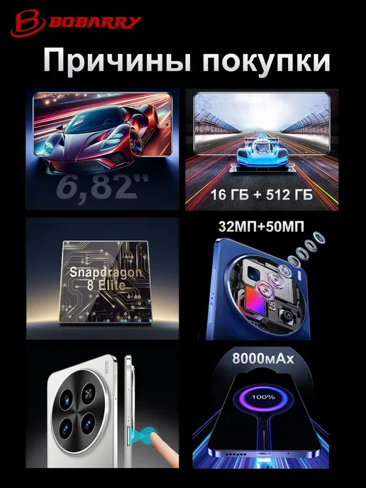 Смартфон Bobarry X200 Pro 16/16 ГБ, серый, фото 3