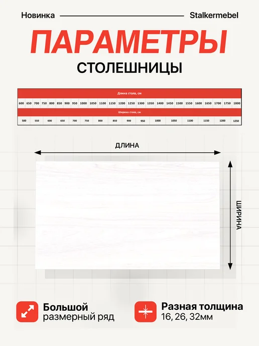 Stalkermebel Столешница для компьютерного стола, 750x500x16 мм, 750x500x16 мм, фото 2