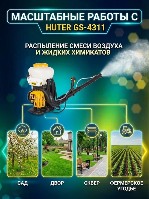 Опрыскиватель бензиновый садовый 14 литров GS-4311 — фото 2