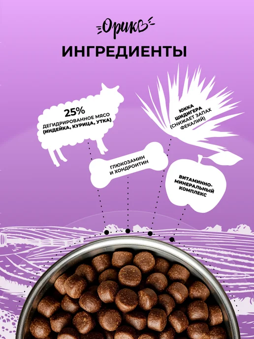 Сухой корм Орико для собак, взрослые, мелкие, ягненок, 2,5 кг, фото 2