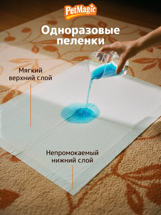PetMagic Впитывающие пеленки для животных одноразовые 60х90 30 шт, 60x90, 30 шт, фото 2