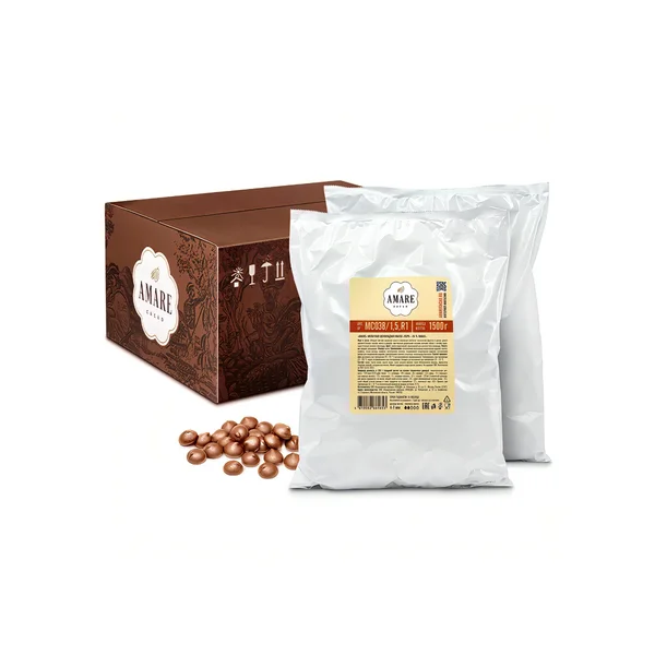 Amare шоколад молочный Перу 36 % какао (капли) 5,5 мм, 3 кг