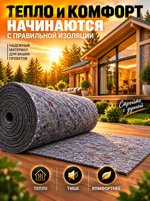 Термовойлок для теплоизоляции 1м x 2м, 2 м, 1 м, фото 6
