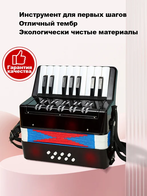Прочный детский аккордеон с экологичными материалами, черный, фото 6
