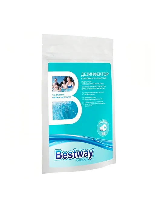 Bestway Chemicals Хлор медленный комплекс. действия 0.1 кг, 0,1 кг