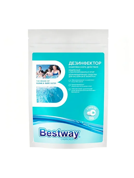 Bestway Chemicals Хлор медленный комплекс. действия 0.1 кг, 0,1 кг, фото 2