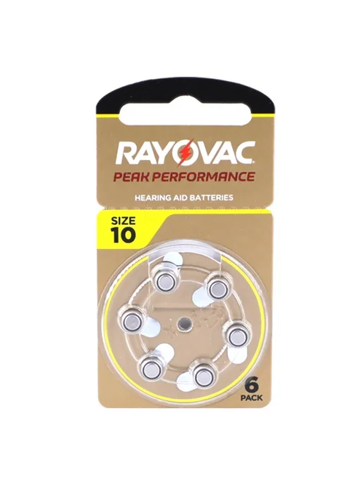RAYOVAC Батарейки ZA10 для слуховых аппаратов PEAK, 6шт, 6 шт, фото 2